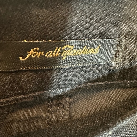 Seven 7 For All Mankind Black Denim Jean Wide Leg Bootcut Flared Zipper Size 30 - Picture 3 of 9